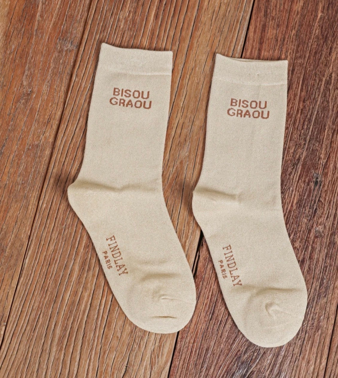 Chaussettes à paillettes "Bisou Graou"