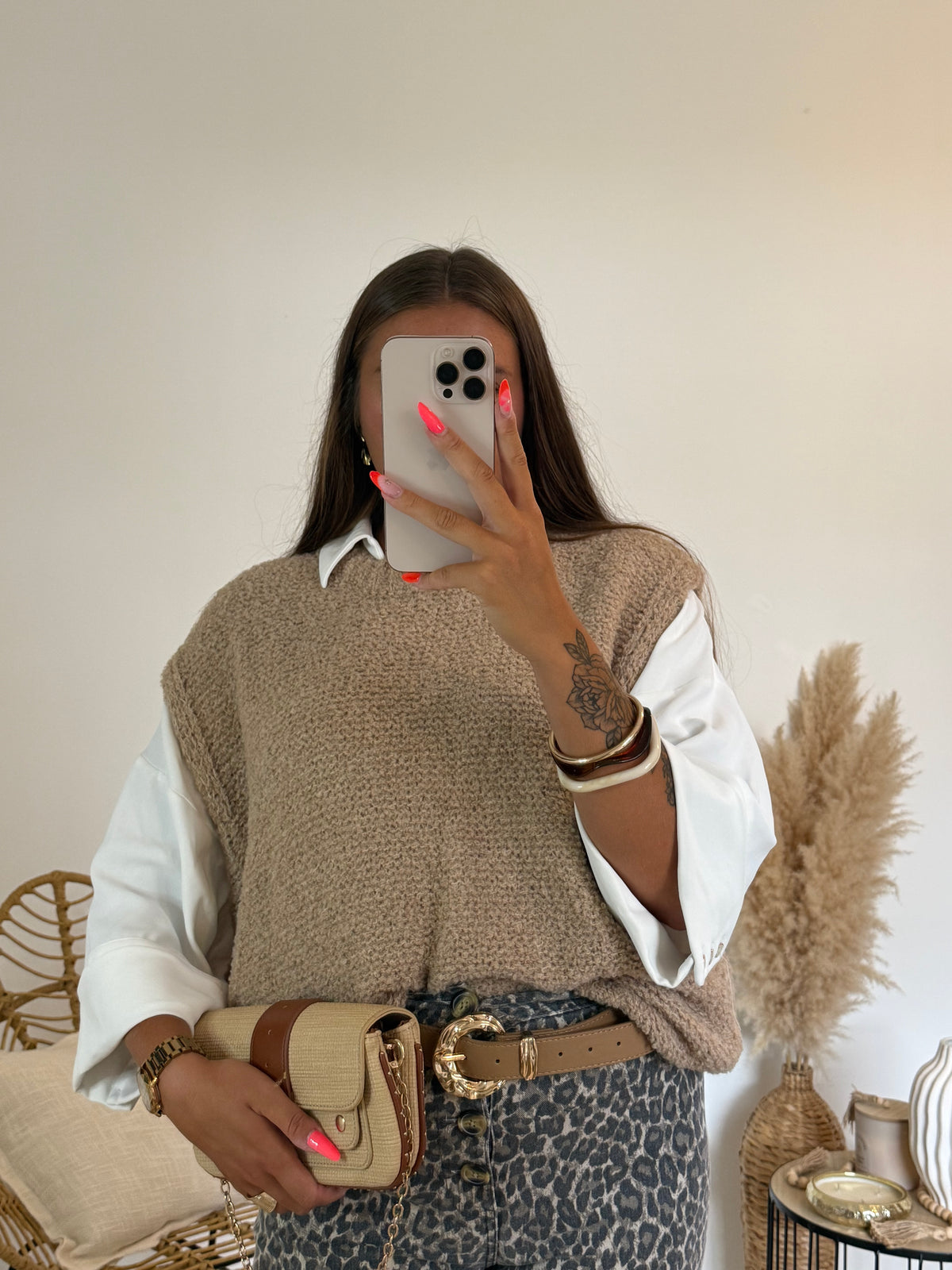 Pull sans manches en laine