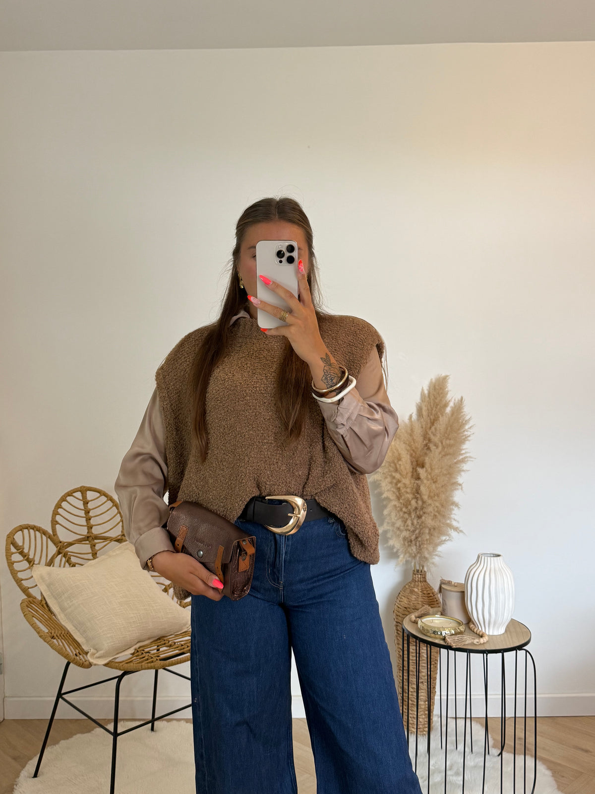 Pull sans manches en laine