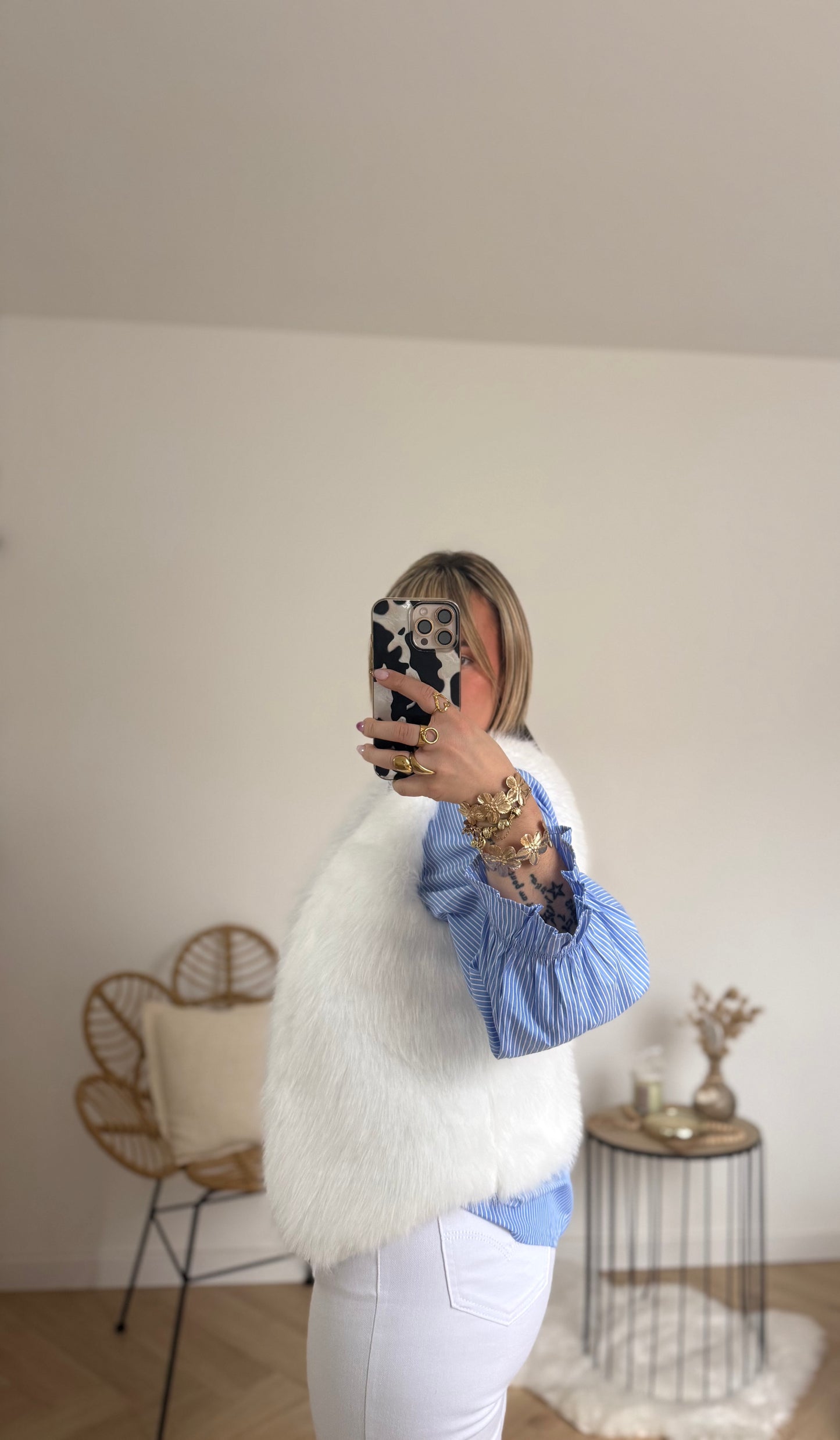 GILET SANS MANCHES FOURRURE