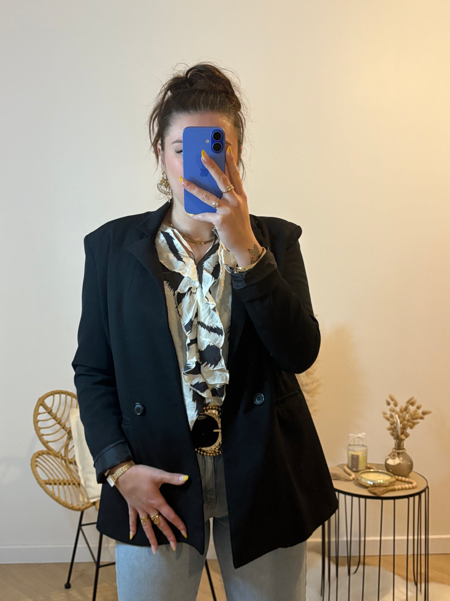 BLOUSE VOLANTS MOTIF ZÈBRE
