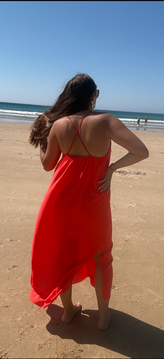 Robe longue fluide croisé