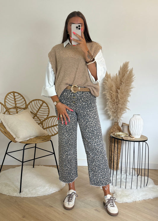 Pull sans manches en laine