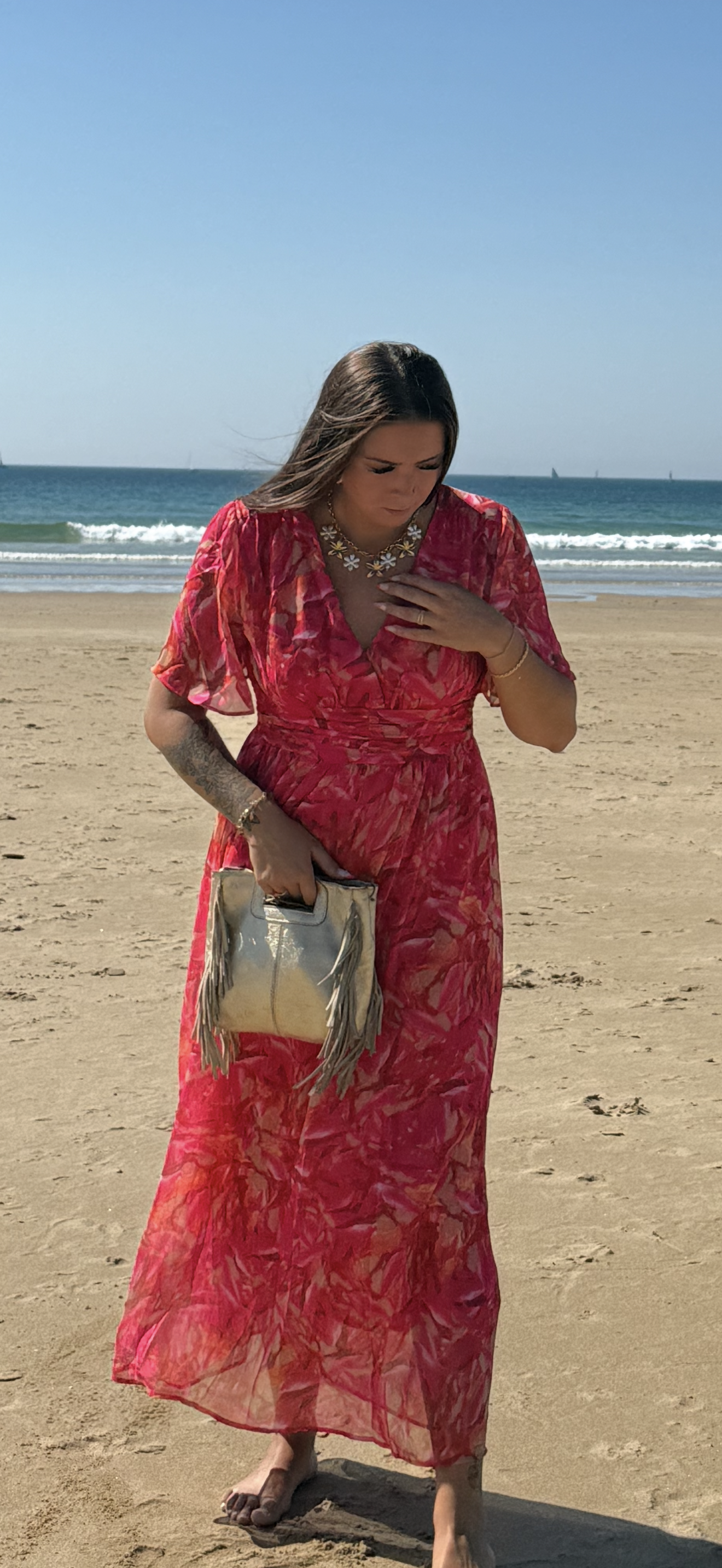 Robe longue à fleurs