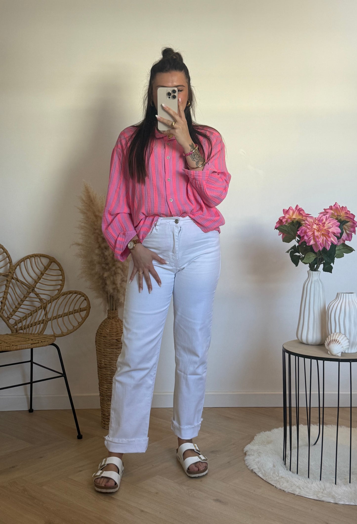 CHEMISE GAZE DE COTON FLUO
