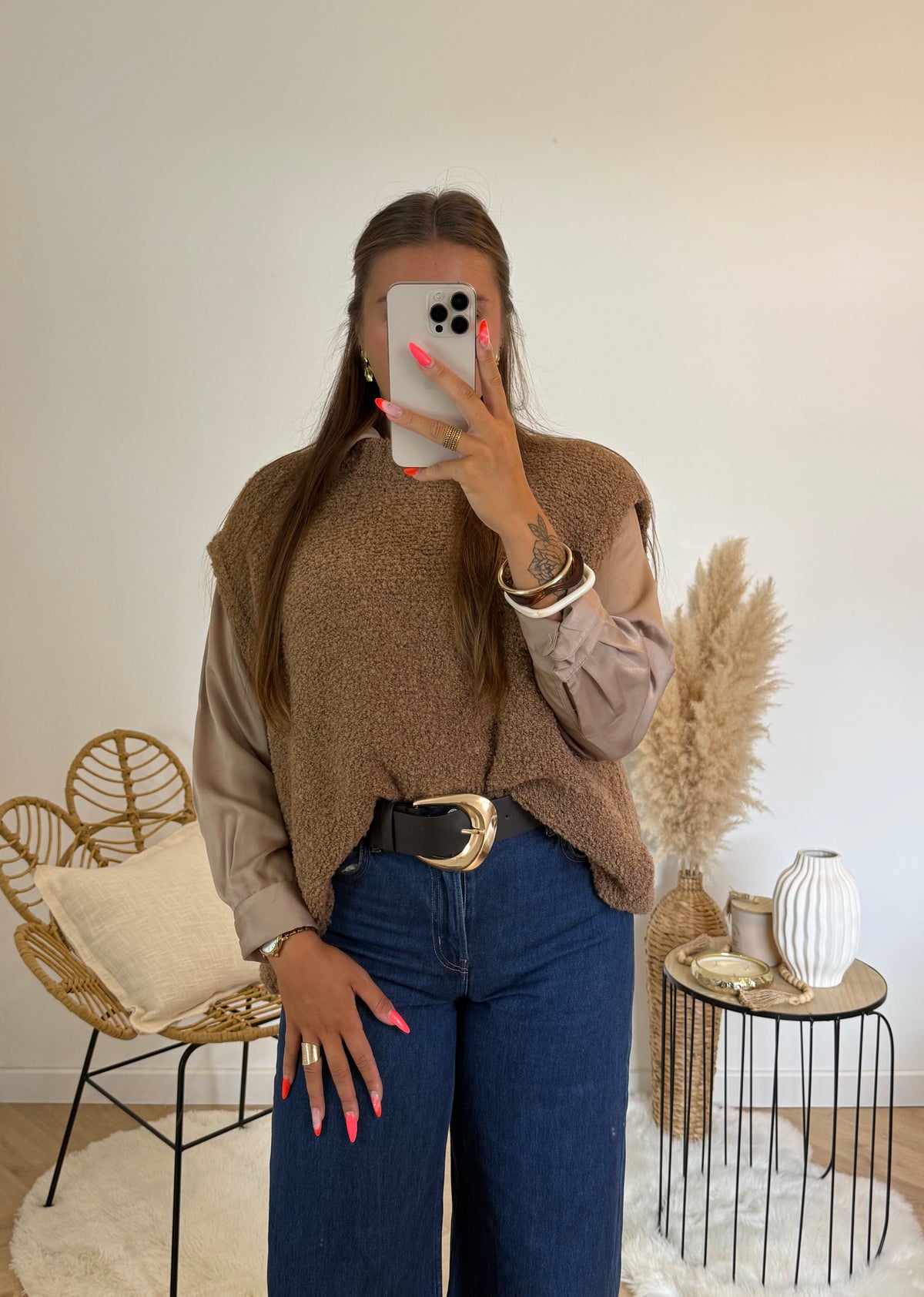 Pull sans manches en laine