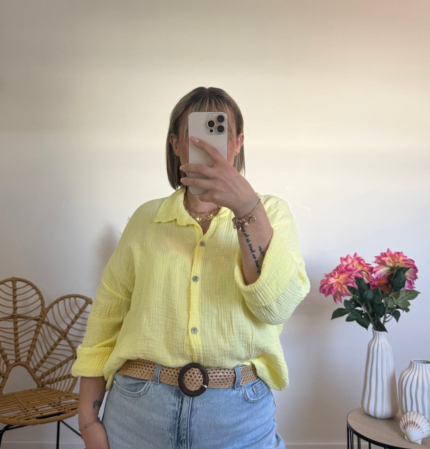 Chemise gaze de coton uni