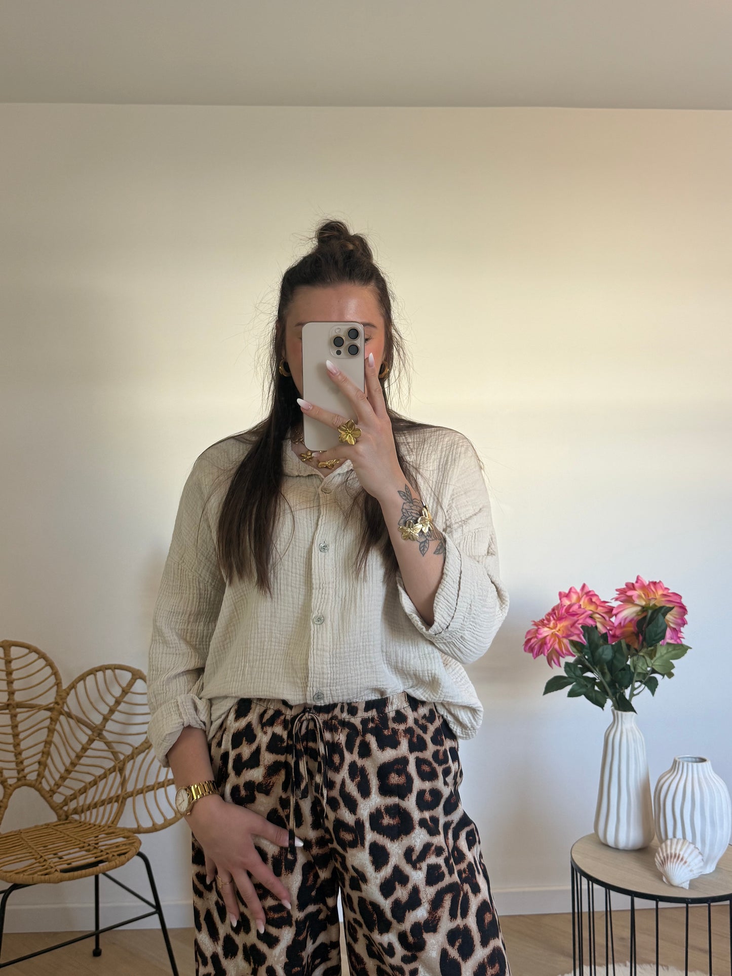 Chemise gaze de coton uni