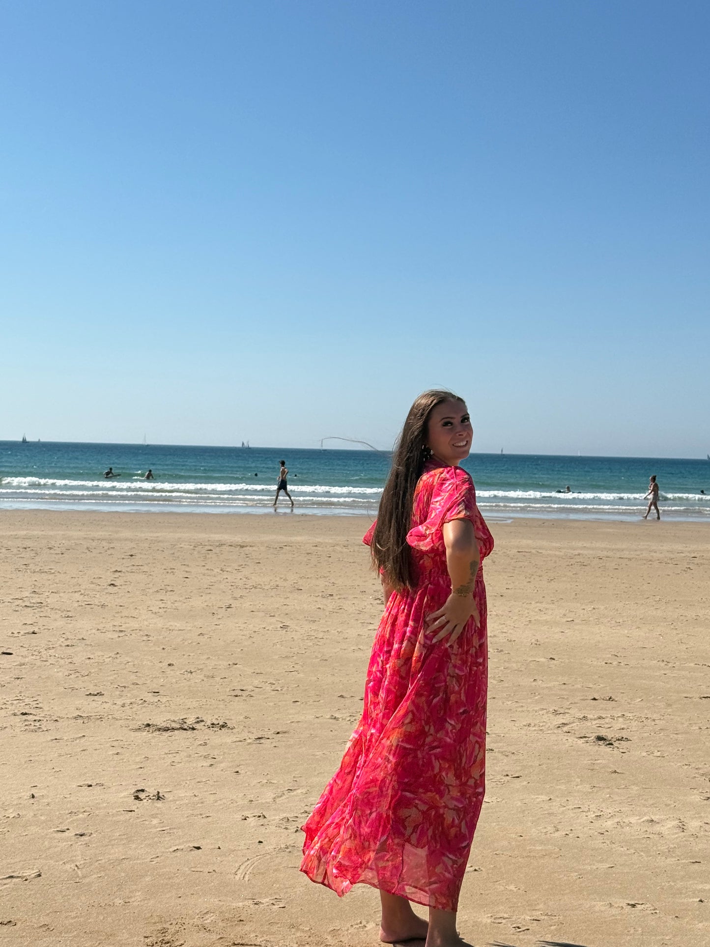 Robe longue à fleurs