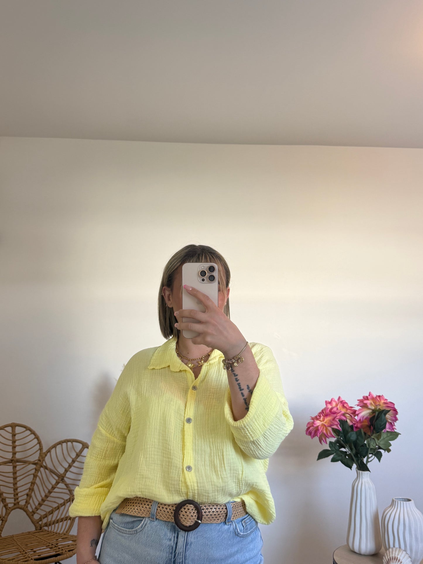 Chemise gaze de coton uni