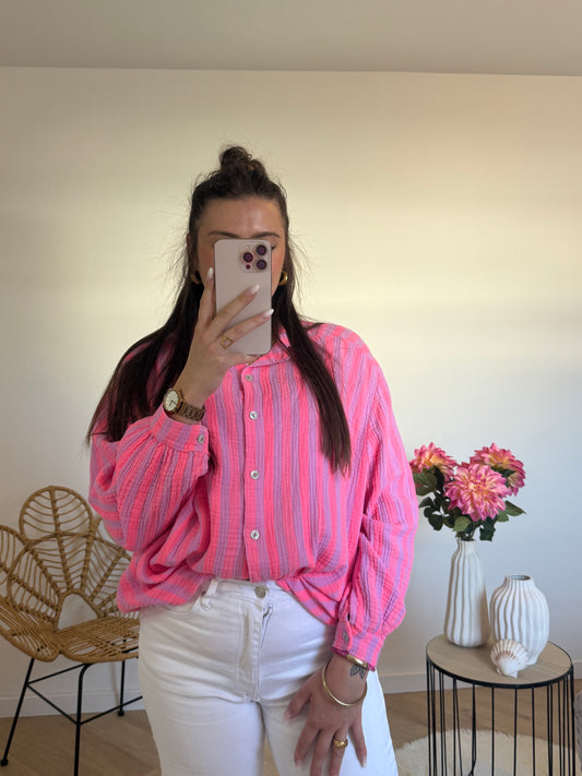 CHEMISE GAZE DE COTON FLUO