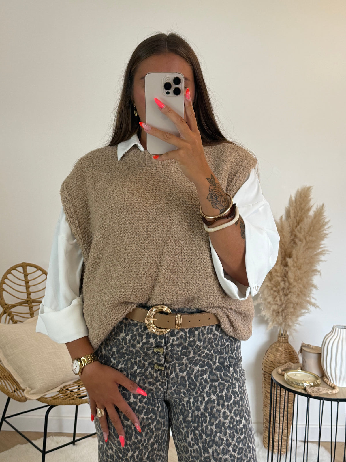 Pull sans manches en laine