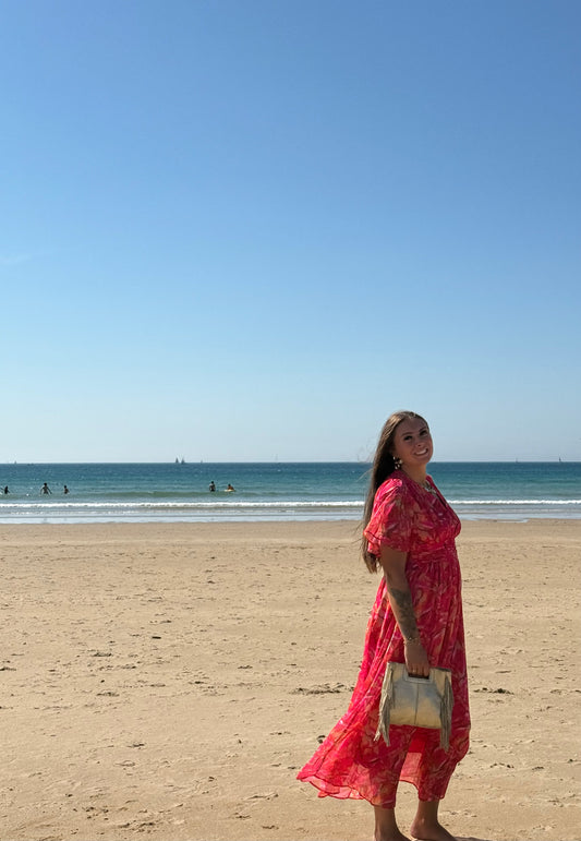 Robe longue à fleurs