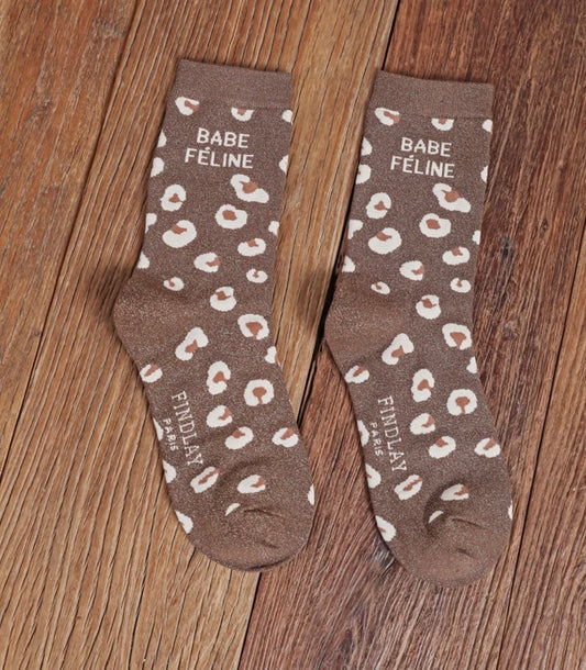 Chaussettes à paillettes "Babe Féline"
