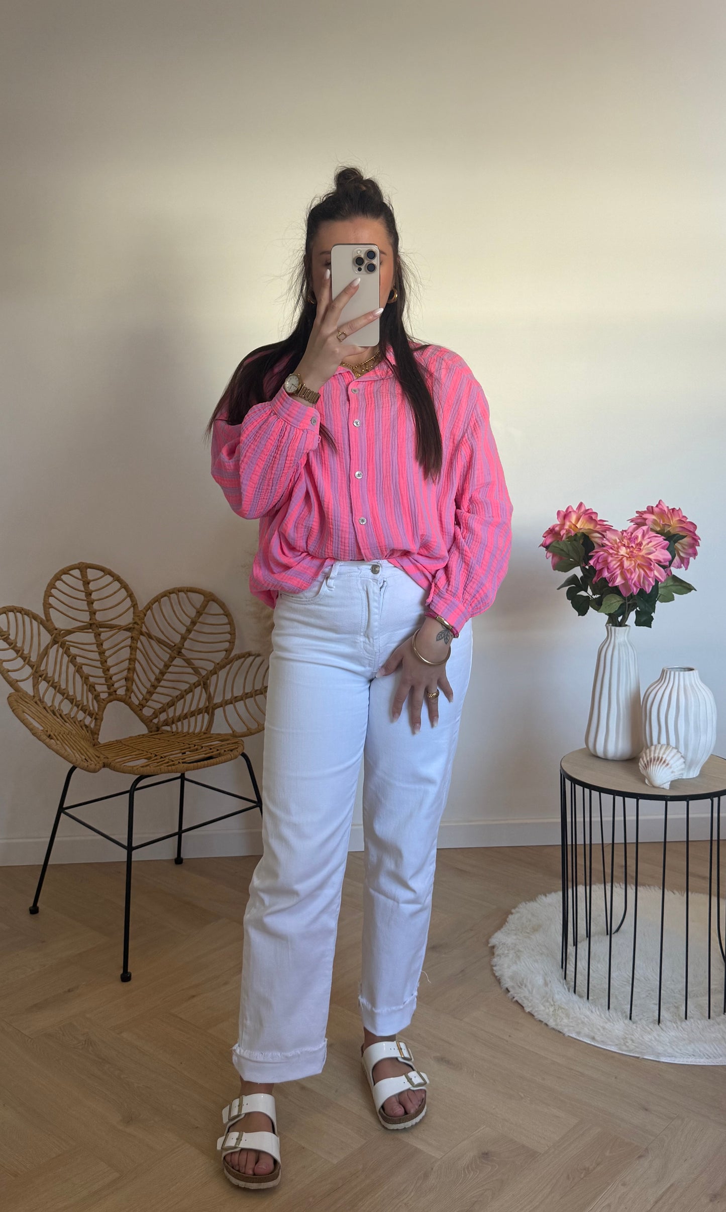 CHEMISE GAZE DE COTON FLUO