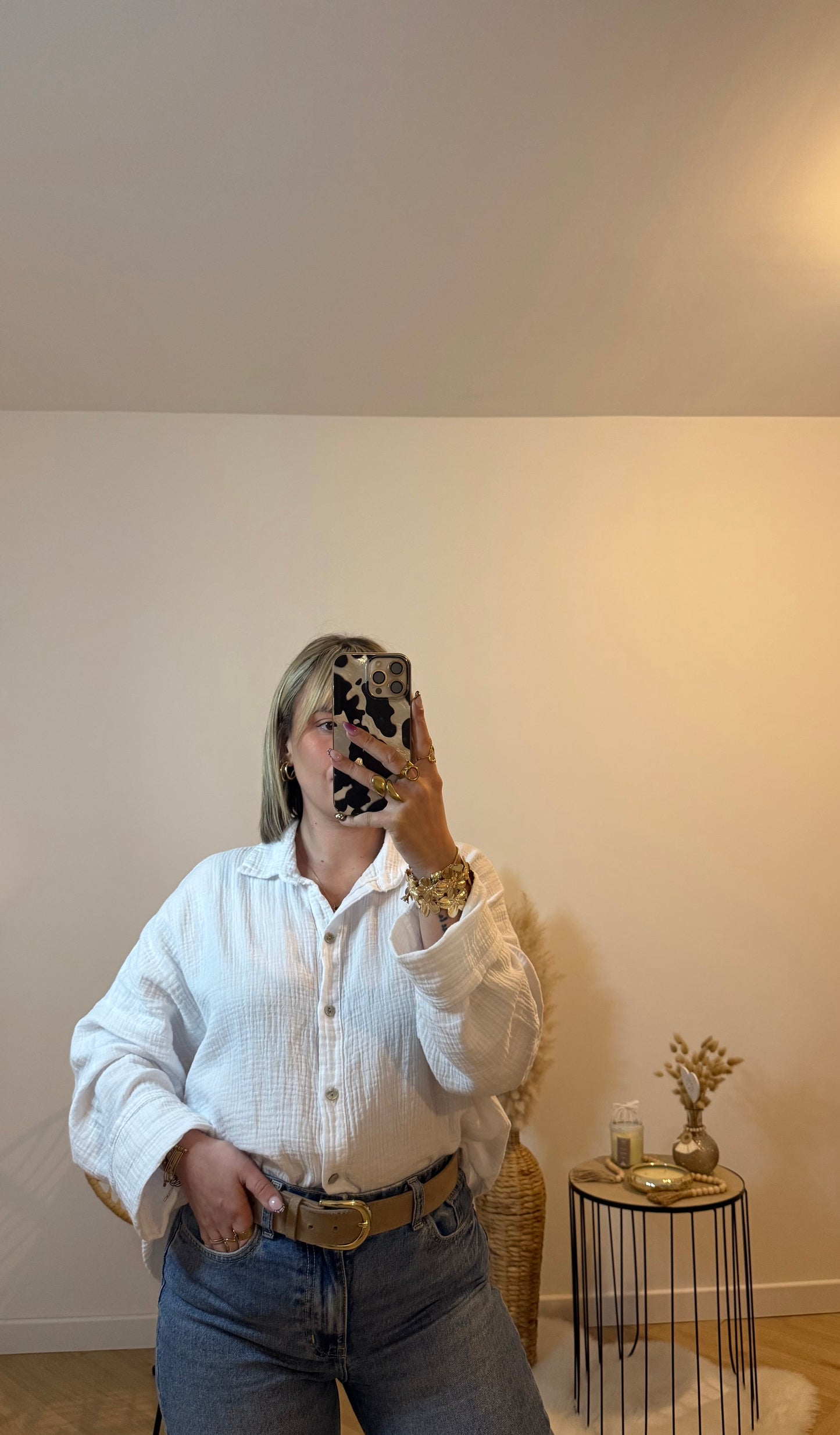Chemise gaze de coton uni
