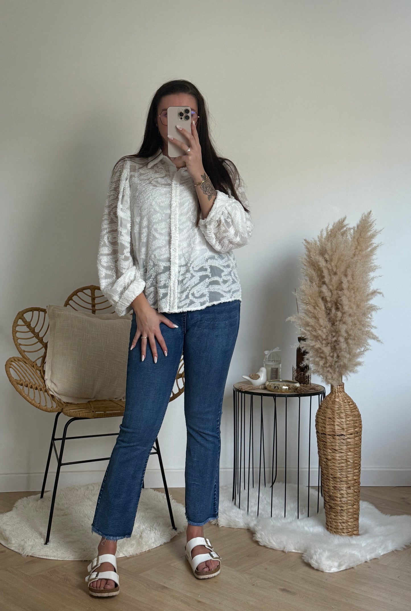 CHEMISE MANCHES BOUFFANTES À MOTIFS
