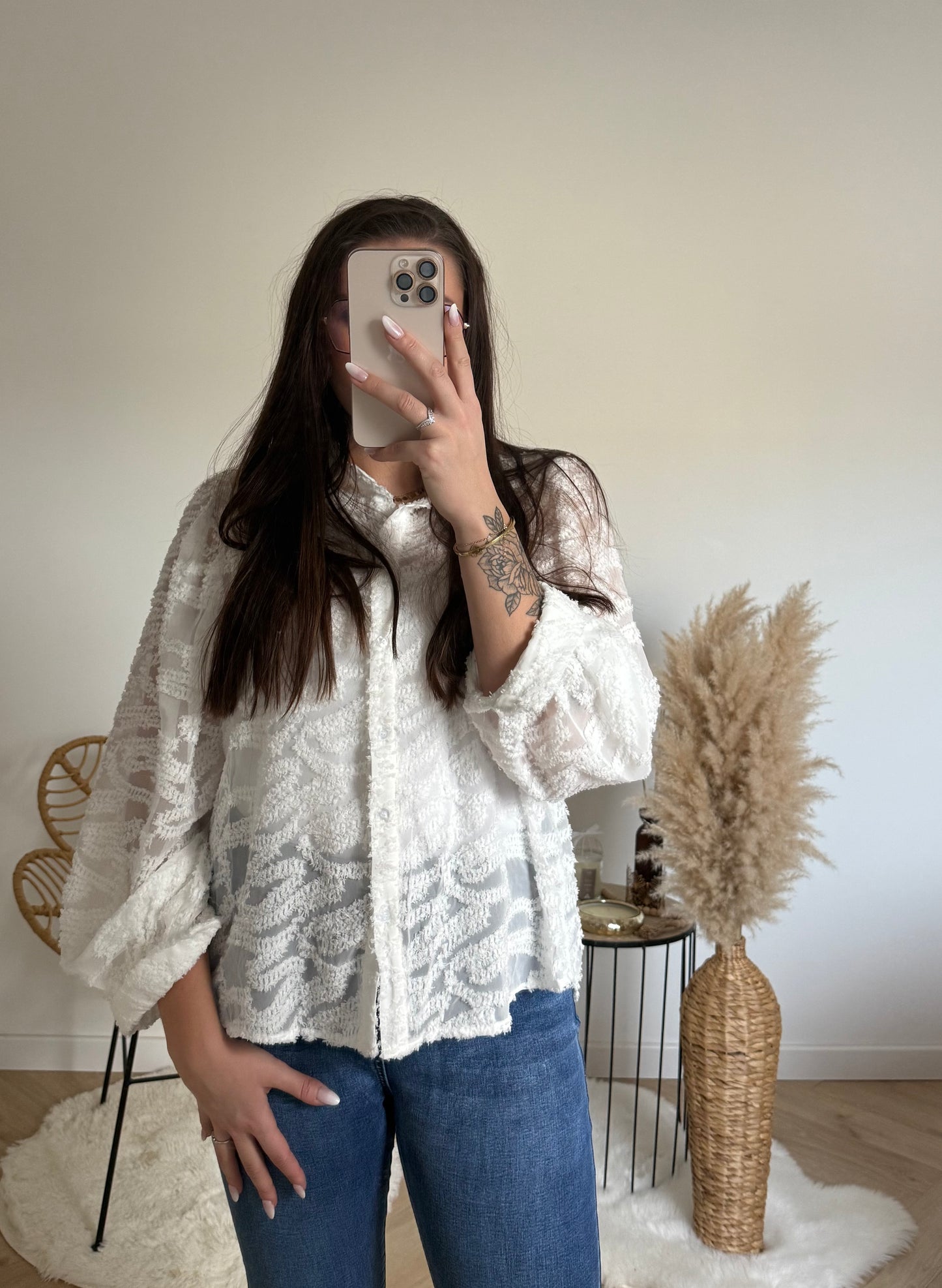 CHEMISE MANCHES BOUFFANTES À MOTIFS