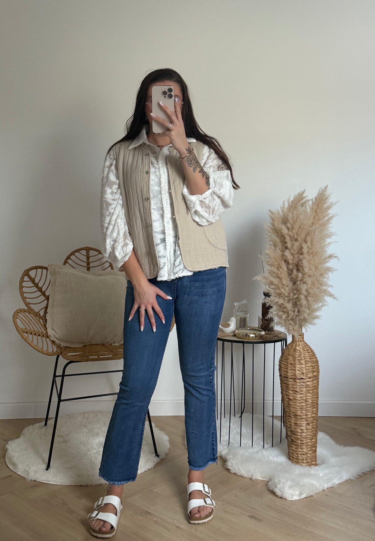 CHEMISE MANCHES BOUFFANTES À MOTIFS