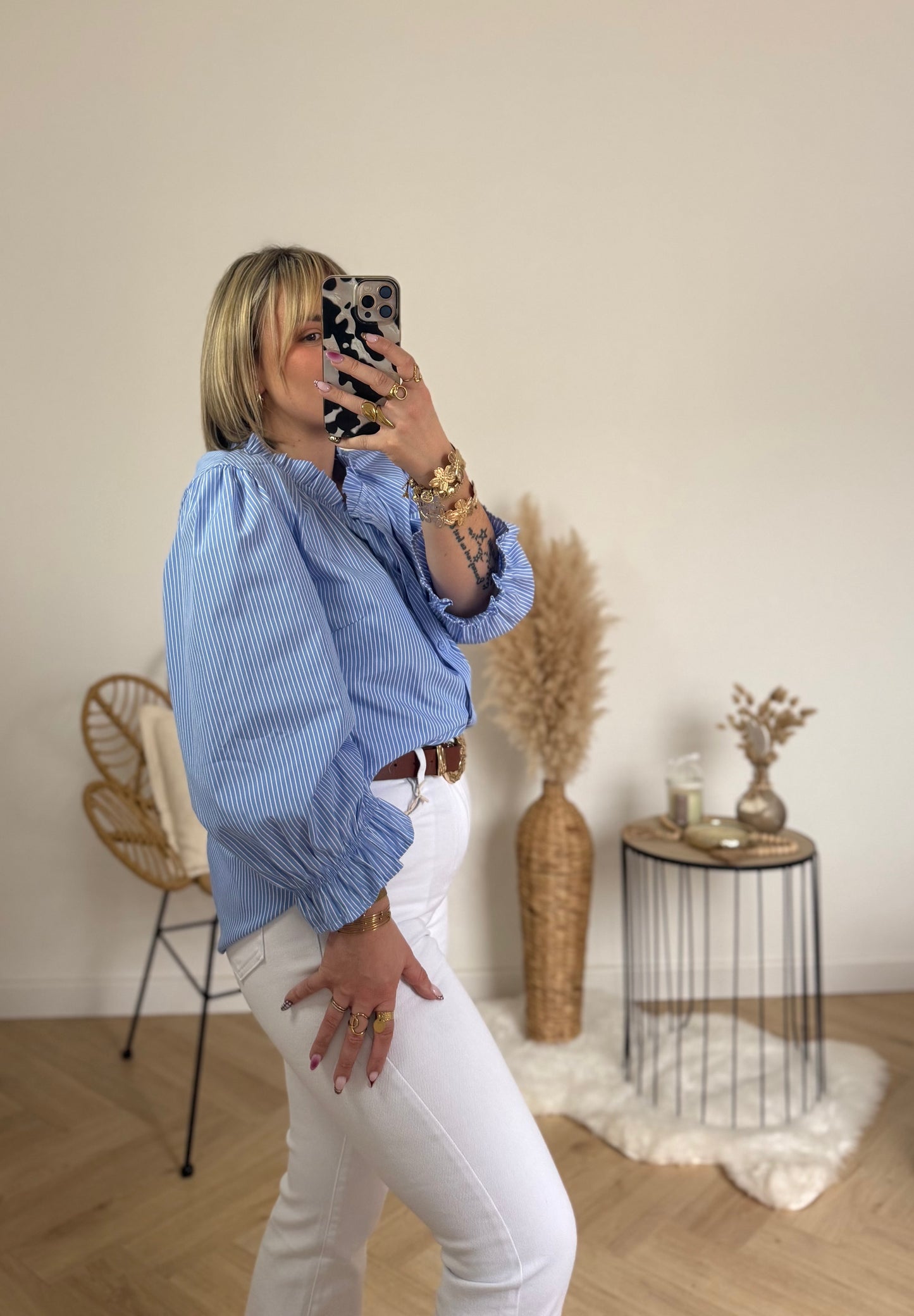 CHEMISE COL VICTORIEN GRANDE TAILLE