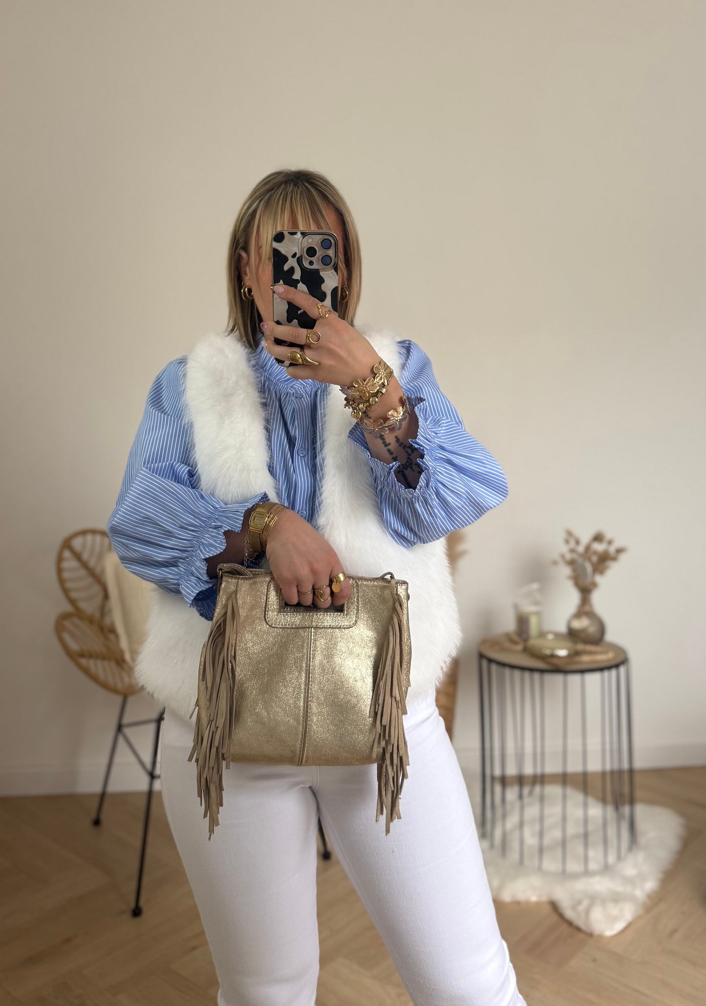 GILET SANS MANCHES FOURRURE