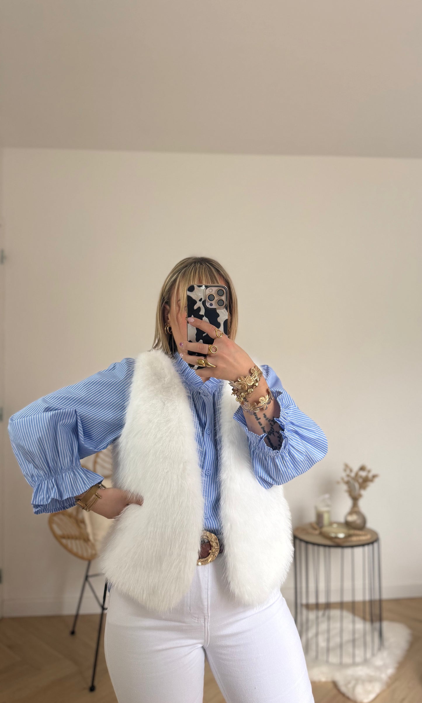 GILET SANS MANCHES FOURRURE