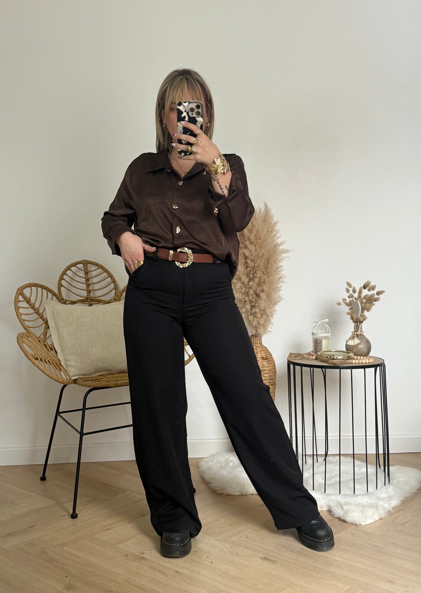 CHEMISE À BOUTONS DORÉ