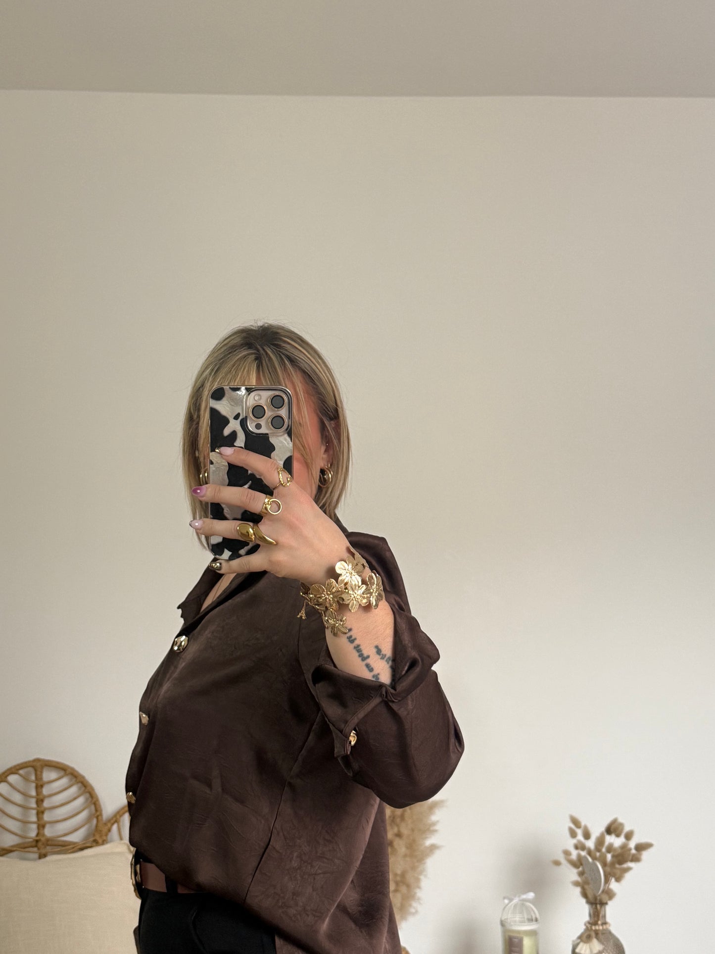 CHEMISE À BOUTONS DORÉ