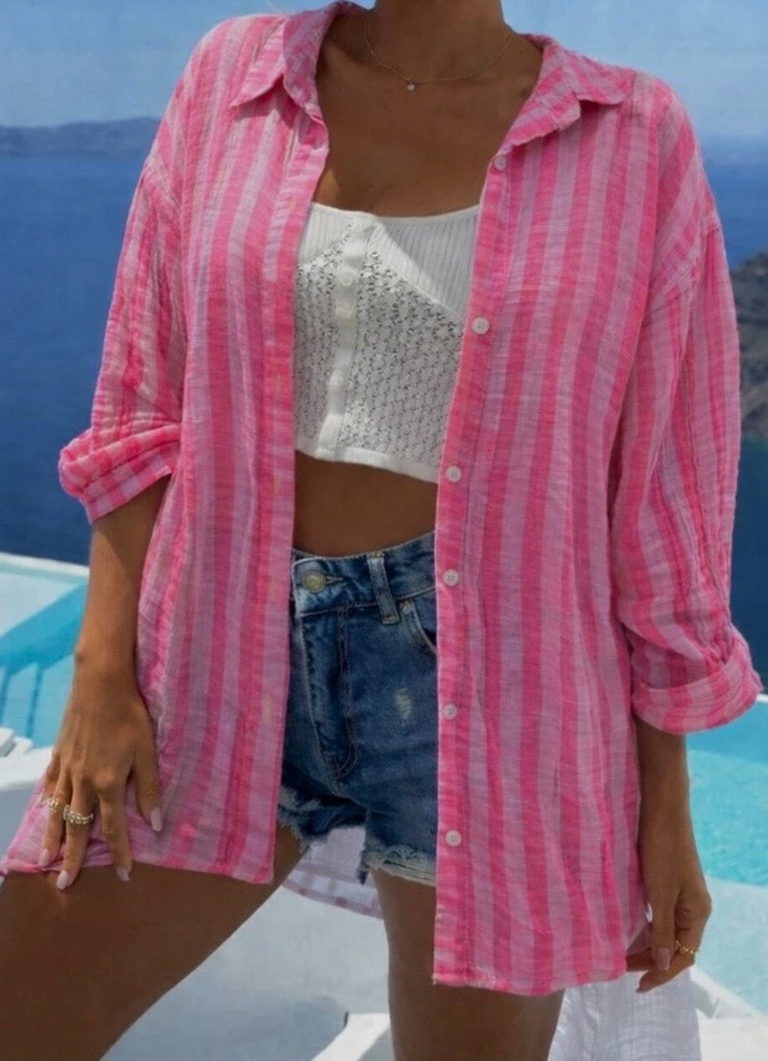 CHEMISE GAZE DE COTON FLUO