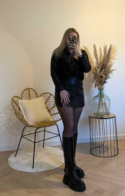 JUPE SHORT SIMILI CUIR